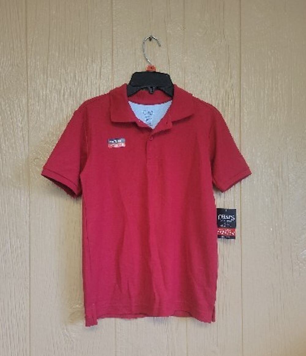 Chaps Natural Stretch Polo Easy Care Schoolwear Red sz 10/12